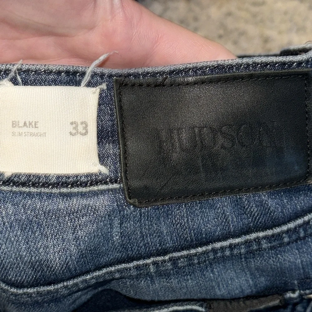 Hudson denim blue jeans men’s pants distressed Blake style Slim Straight Leg 33​ - Picture 8 of 12